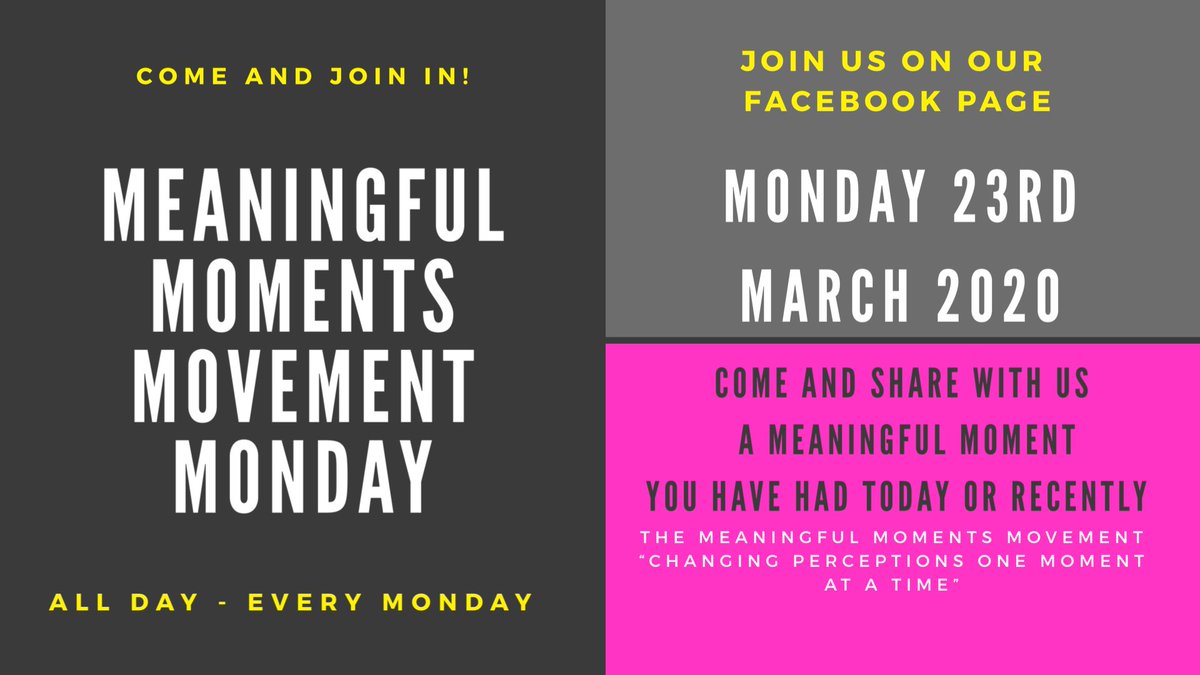 Meaningful_mo's tweet photo. This is happening tomorrow #monday on our #Facebook page we would #love to see you there. Easy to join in using #themeaningfulmomentsmovementmonday hashtag #themeaningfulmomentsmovement #UKWeekendHour https://t.co/tGWRsvEzJF