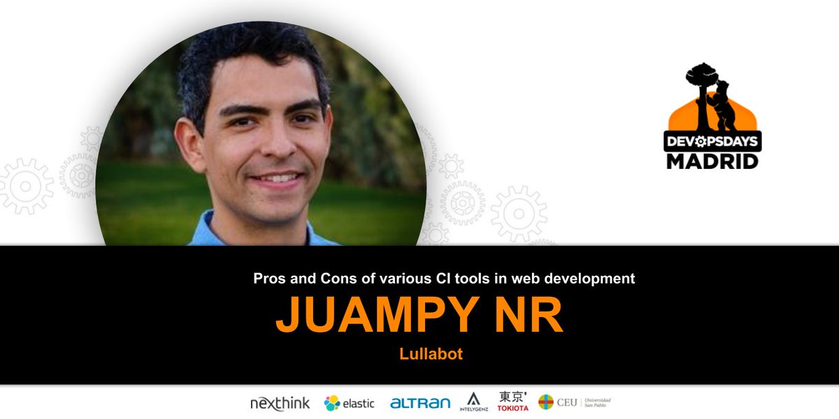 DevOpsDaysMad's tweet photo. Now available the video "Pros and Cons of various CI tools in web development" with @juampynr from @lullabot - https://t.co/II20xIcOTb - Edited and published by @autentia https://t.co/meN7FVdn50