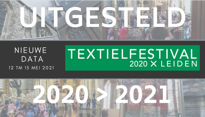 Het Coronovirus treft ook het Textielfestival. Maar dankzij de steun van <a href="/pieterskerk/">Pieterskerk</a>, alle cultuurfondsen (dank <a href="/ivanengelshoven/">Ingrid van Engelshoven</a> voor de snelle richtlijn) en de inzet van honderden vrijwilligers gaan we nu naar mei 2021! #staysafe  #textielfestival
