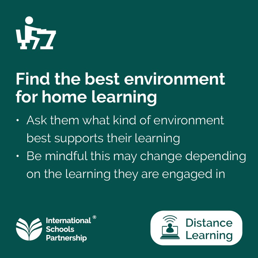 We understand there are a lot of questions about what distance learning is going to look like over the coming weeks.
Our Education team at ISP Schools have helpful advice for families to consider about your child’s environment during this time.