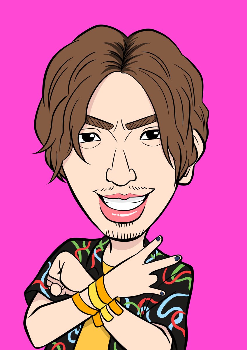 似顔絵新作投稿です。 お笑い第七世代芸人シリーズ 「EXIT りんたろー