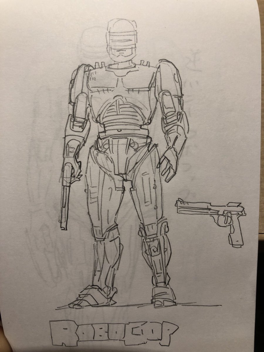 腰骨ばっかり描くのさすがに飽きてきて、最近はロボコップ描いてる 