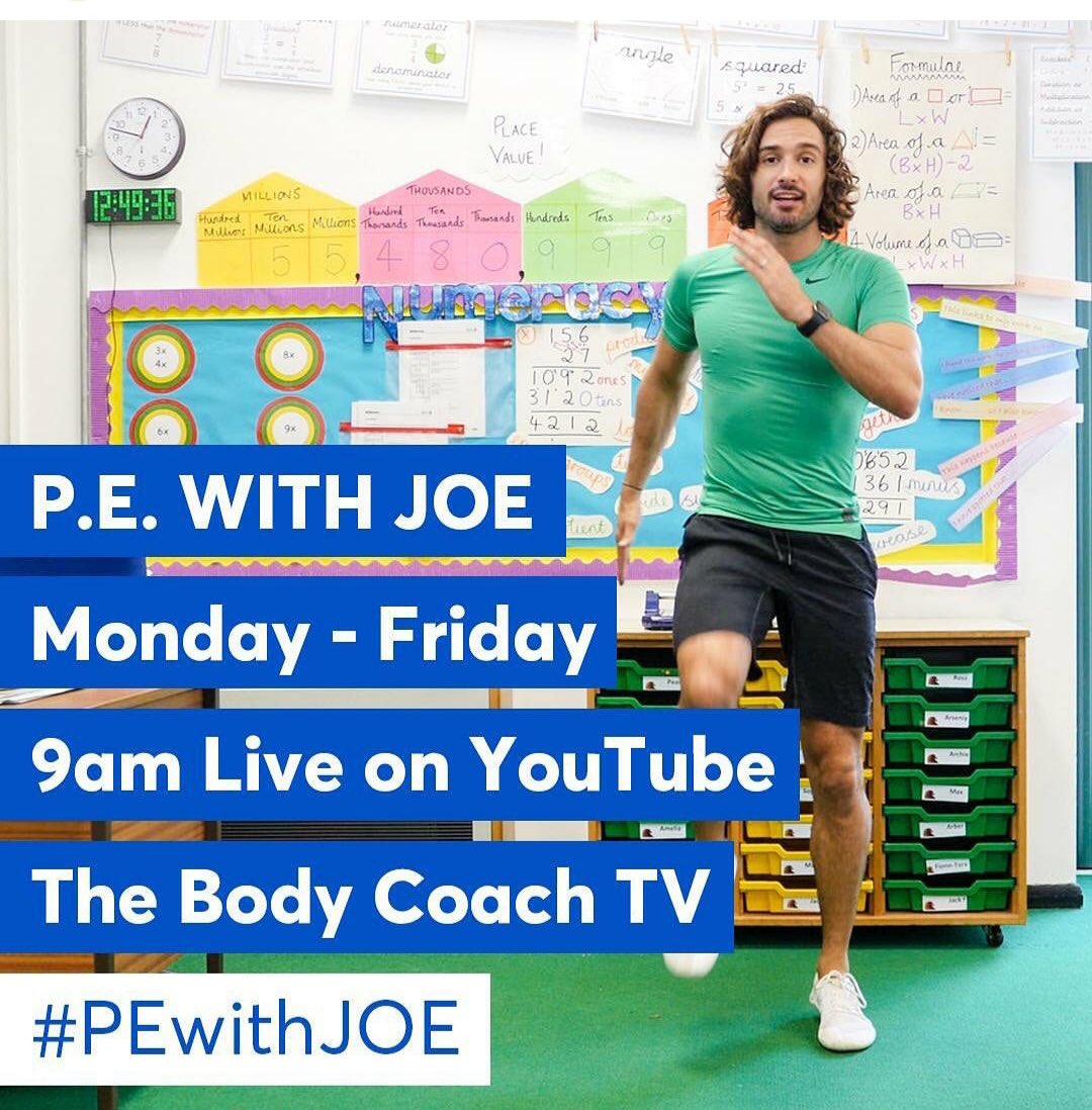 Don’t forget tomorrow at 9am <a href="/thebodycoach/">Joe Wicks</a> will be live on YouTube! We’ll all be joining in! Tweet us your pics!