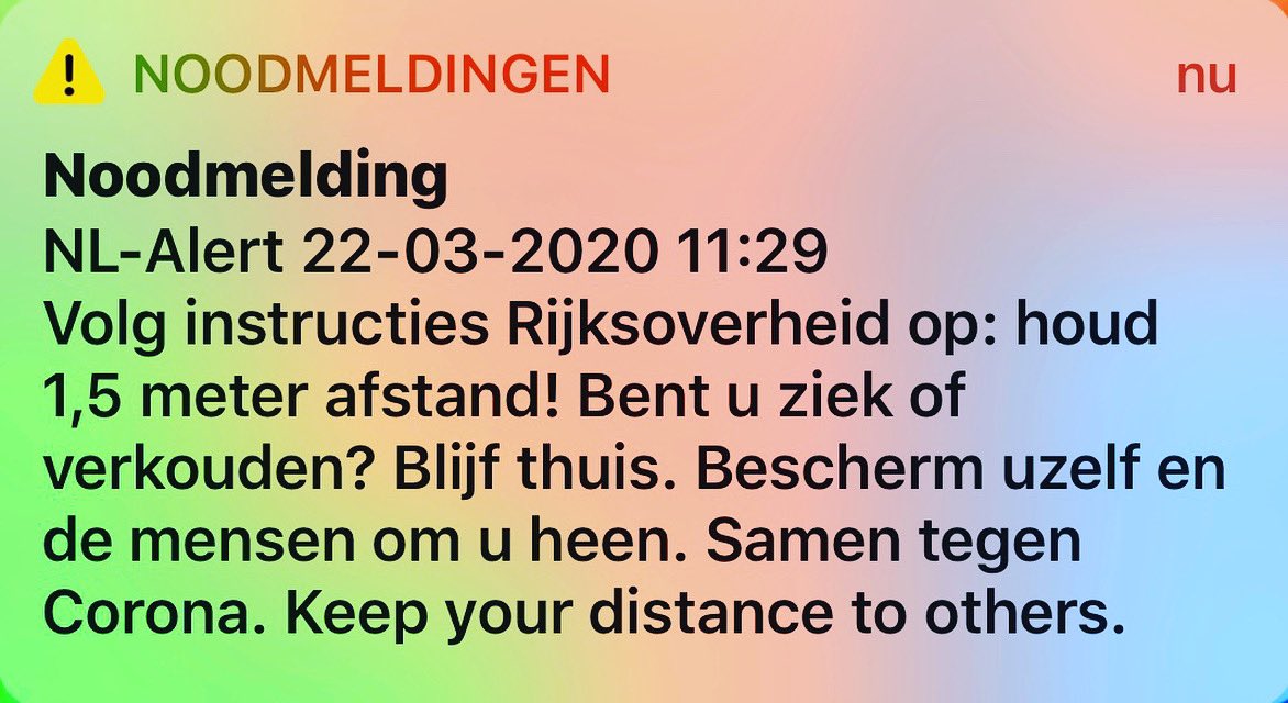 Laatste waarschuwing voordat de overheid totale lockdown aankondigt. #coronavirusoutbreak⚠️ #nlalert