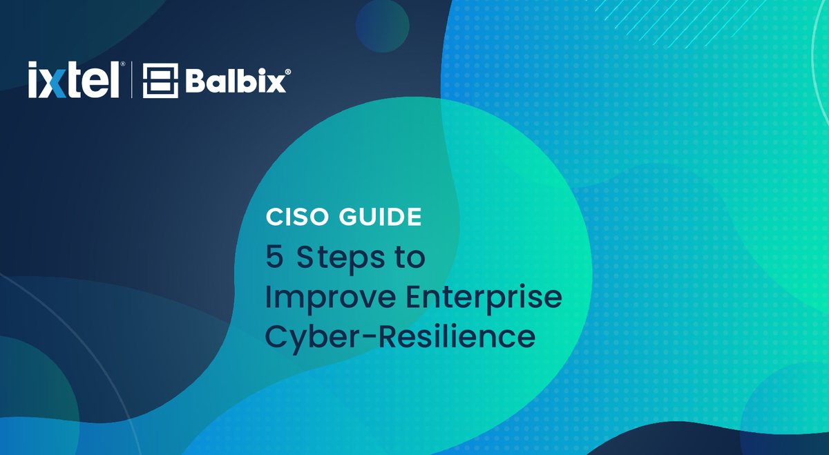 ixtelme's tweet photo. Cyber-resilience is becoming a popular term, what does it actually mean? Download this eBook to learn what cyber-resilience is and get the 5 steps for improving it at your company. Learn More: https://t.co/qbMKAeMckU

#ixtel #balbix #cybersecurity #infosec #ai https://t.co/uV5M0fk6ya