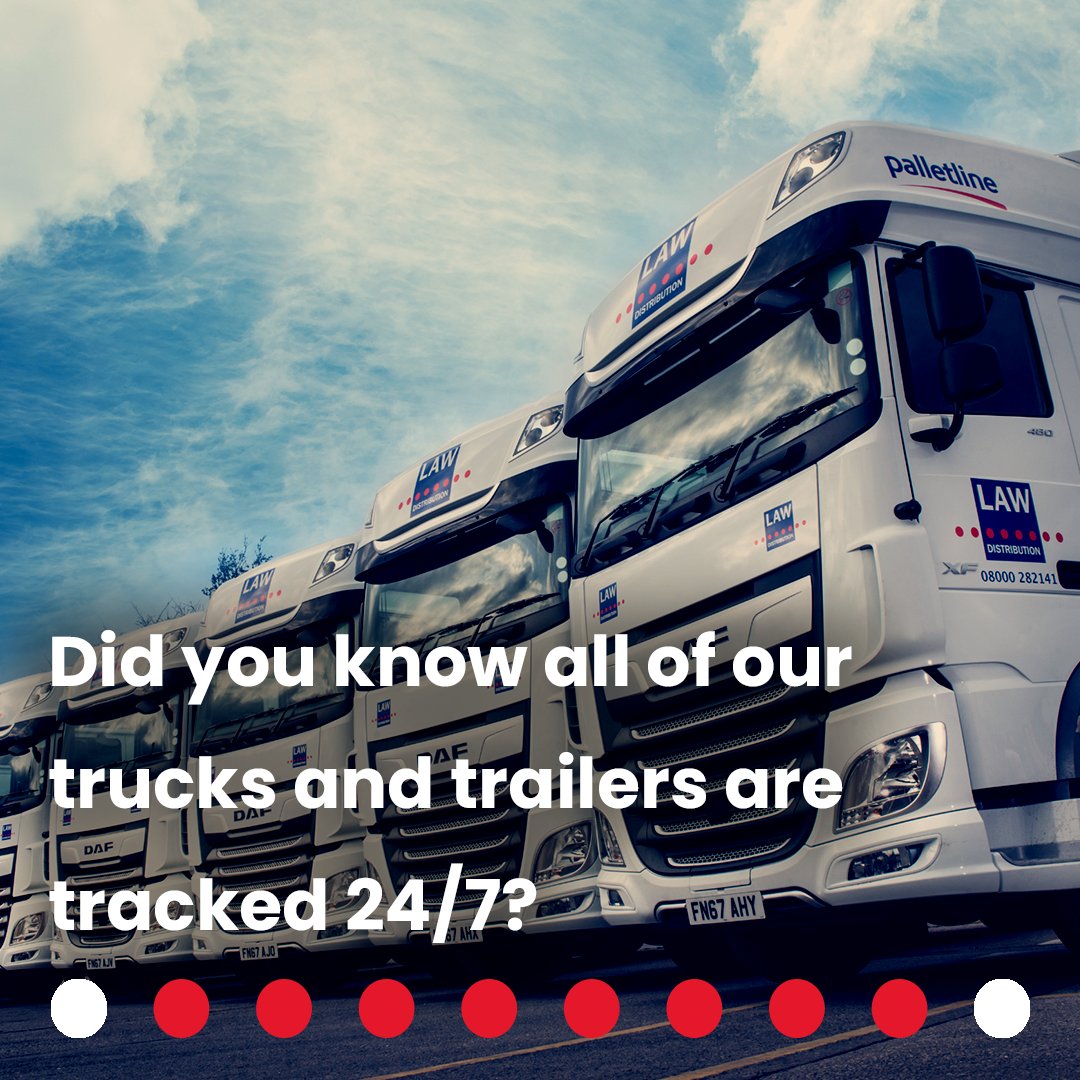 Did you know all of our trucks and trailers are tracked 24/7? We do this to keep your goods safe and provide real time updates! #LawDistribution #Manchester #Liverpool #BondedWarehouse #Logistics