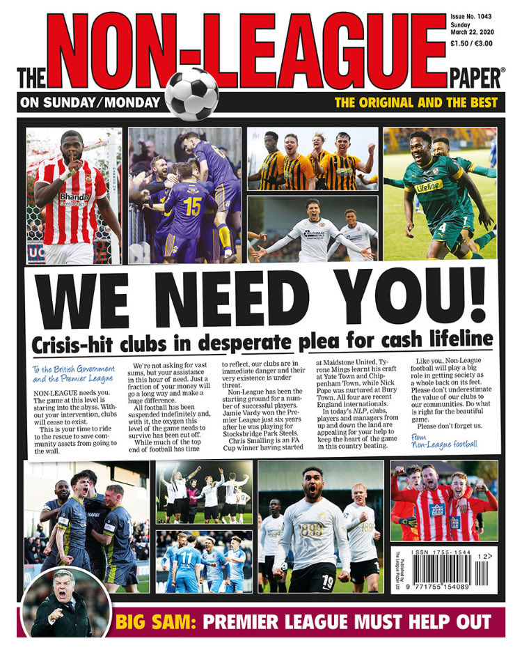Help support The NonLeague Paper to keep it in business during this