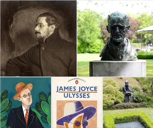 James Joyce. 1882-1941. Writer. Most famous for Ulysses (1922)!  @ucddublin. Afraid of dogs& thunder! 10 'Thunderwords' in Finnegan's Wake; new words (1 made up lots words for thunder in different languages)!  @MoLI_Museum exhibition on him! He is celebrated 16 June; Bloomsday!