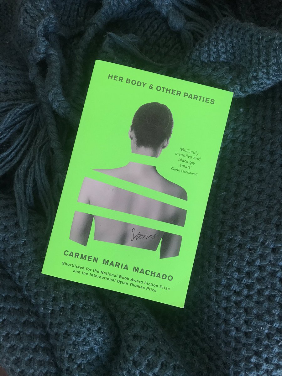 HER BODY & OTHER PARTIES by  @carmenmmachado is surprising from the first story to the last. Machado is a vvv smart writer & I love the way she plays with genre tropes within a largely realistic framework. A sexy, horrifying, funny, strange, heartwarming, undeniably QUEER book.
