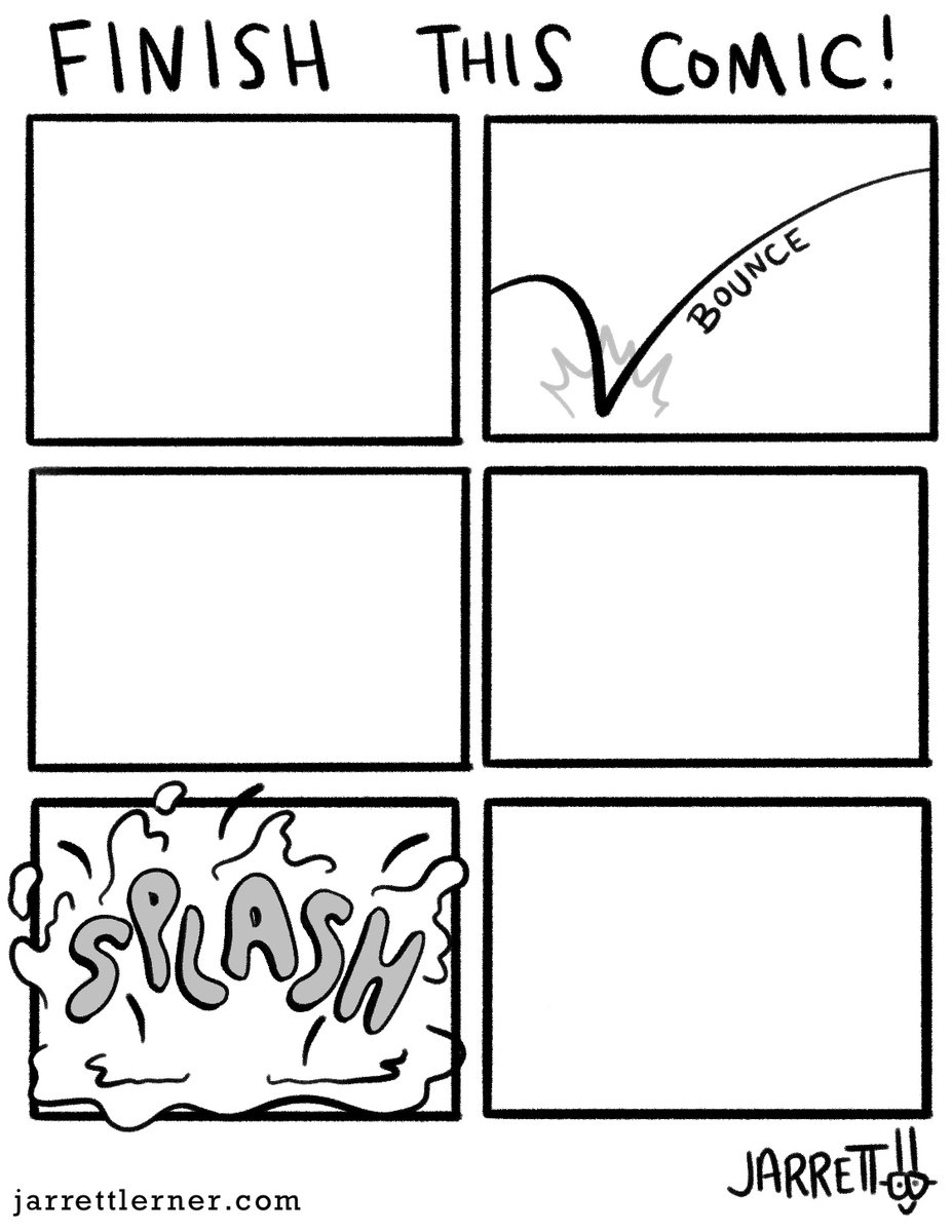 Another new batch of free activities is now available at my site:

jarrettlerner.com/activities/

Today: repurposed veggies, a downtown in need of development, and some sound effect incomplete comics. Scroll down at the site to find them all!

I'll post new free activities every day!