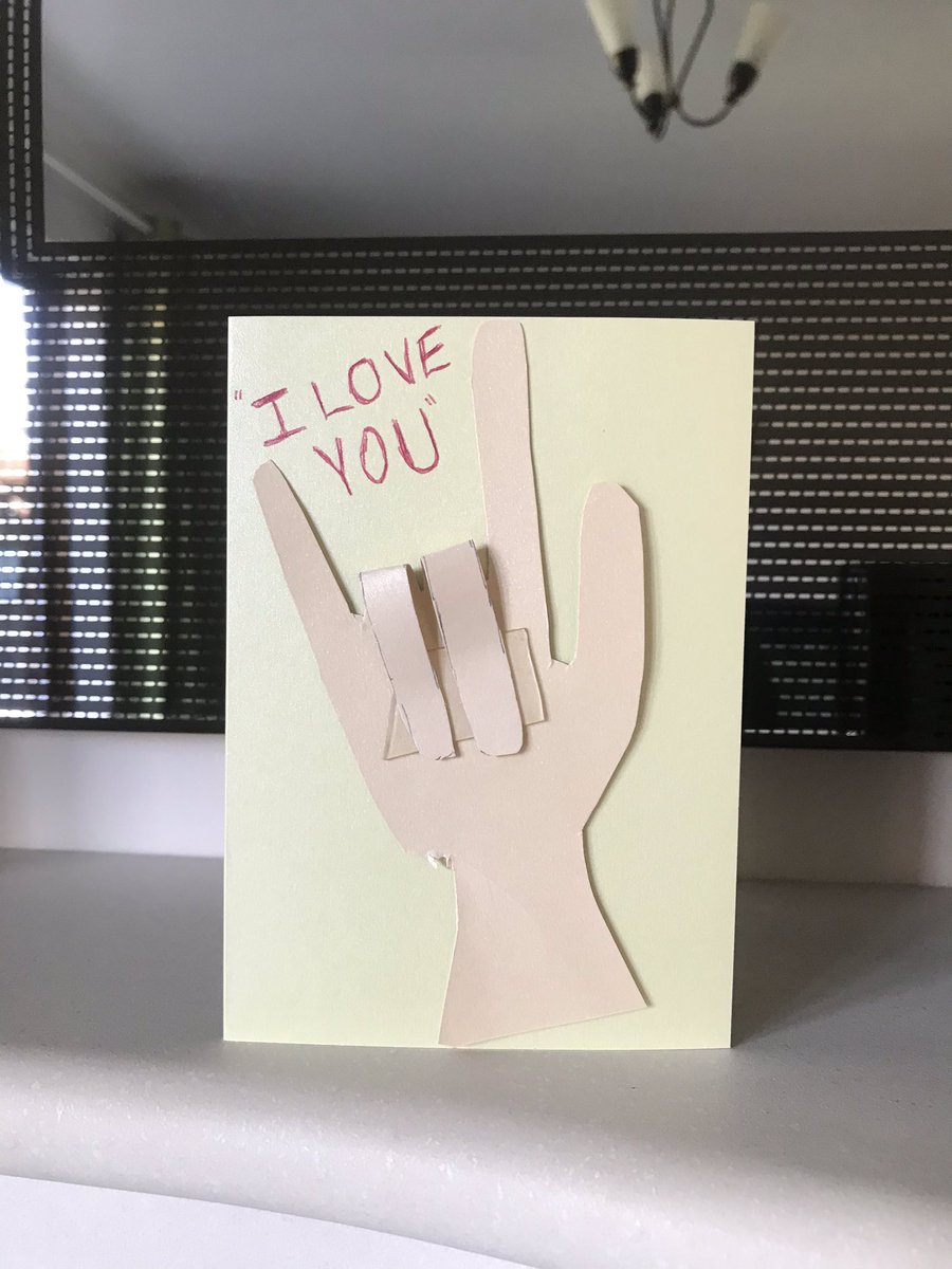 leelan16's tweet photo. Such a thoughtful card made by my son @jmaie__ so special as I’m a beginner at learning sign language #mothersday2020 #BSL  #lovemyboy https://t.co/bSP8hxrYcL