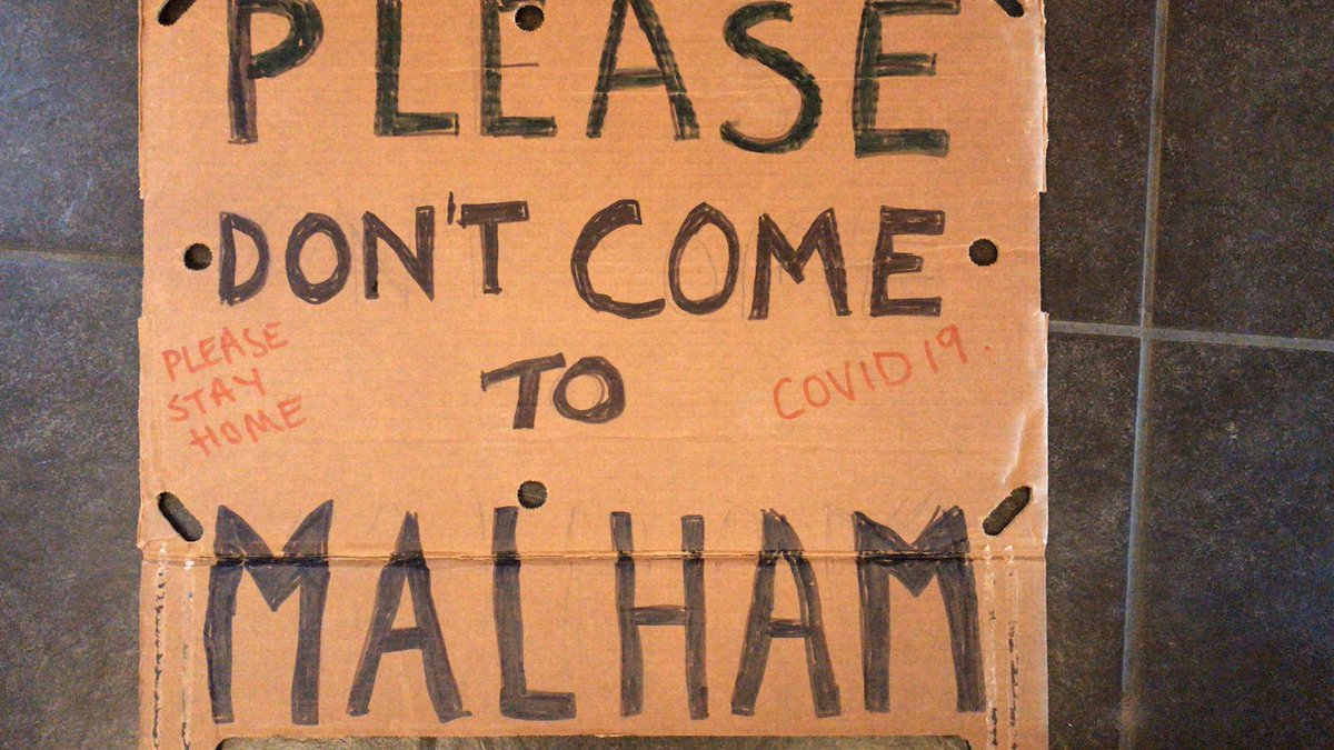 jillhes's tweet image. Following the Bank Holiday size crowds in #Malham &amp;amp; other popular spots yesterday we have resorted to this today on the roads up the Dale. #socialdistancing #selfisolating 
#PleaseStayHome  #stayhomestaysafe #covid19UK #pleasecomebackwhenitssafe #yorkshiredales @BBCLookNorth