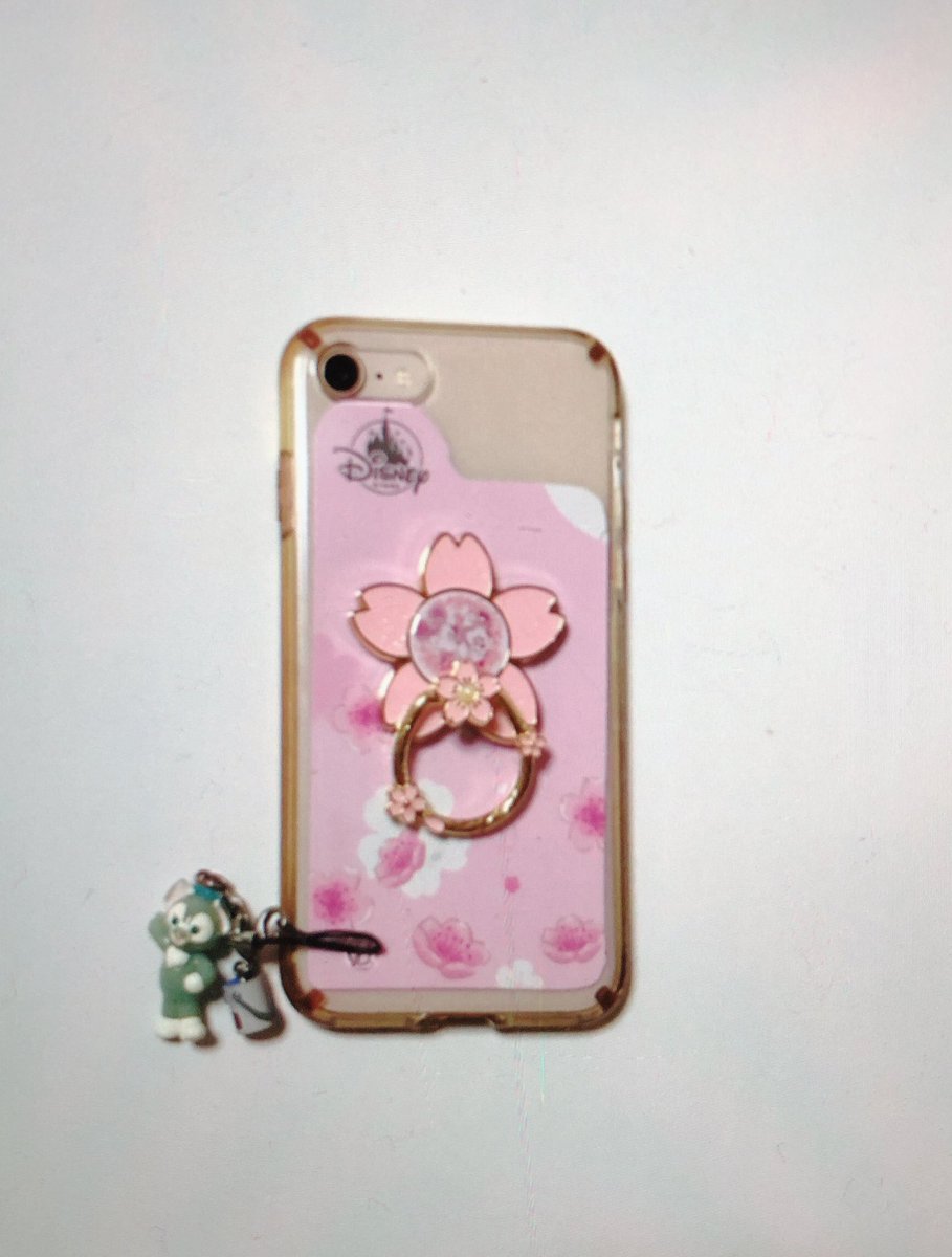 かふぇ Twitterissa 桜 の開花宣言があったので 桜 の スマホリング に変えました スマホリングの台紙をちょっと切ってスマホカバーの中に入れました 薄いピンク色がいい感じ ディズニーストア 桜