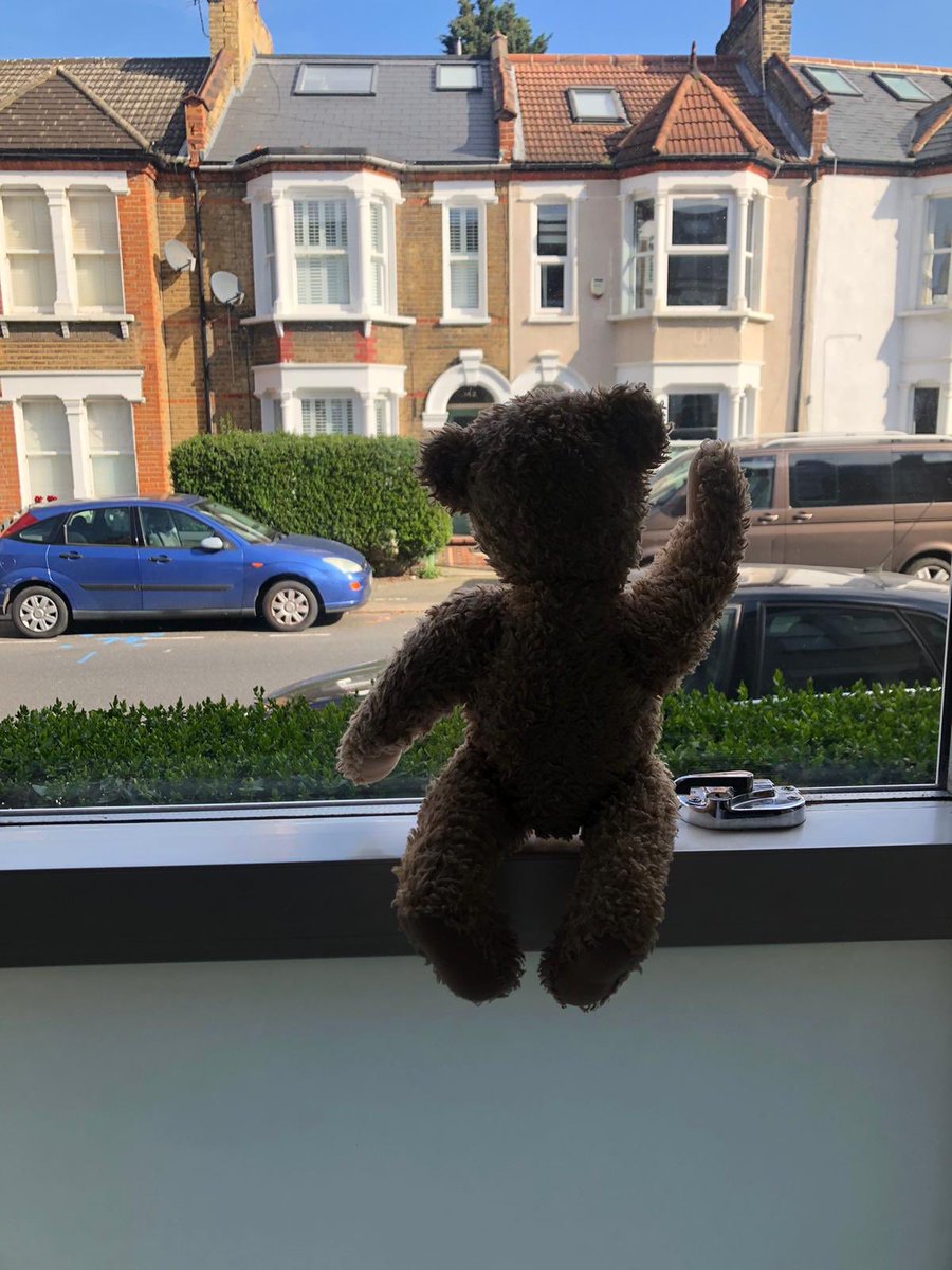 DHamamdjian's tweet image. To the parent (it’s gotta be a parent) who came up w/ this idea, THANK YOU. Explaining to a 4yr-old why playdates aren’t allowed anymore is heartbreaking, so “Going on a Bear Hunt” during our walks is the distraction we needed. Our street right now:

#COVID19