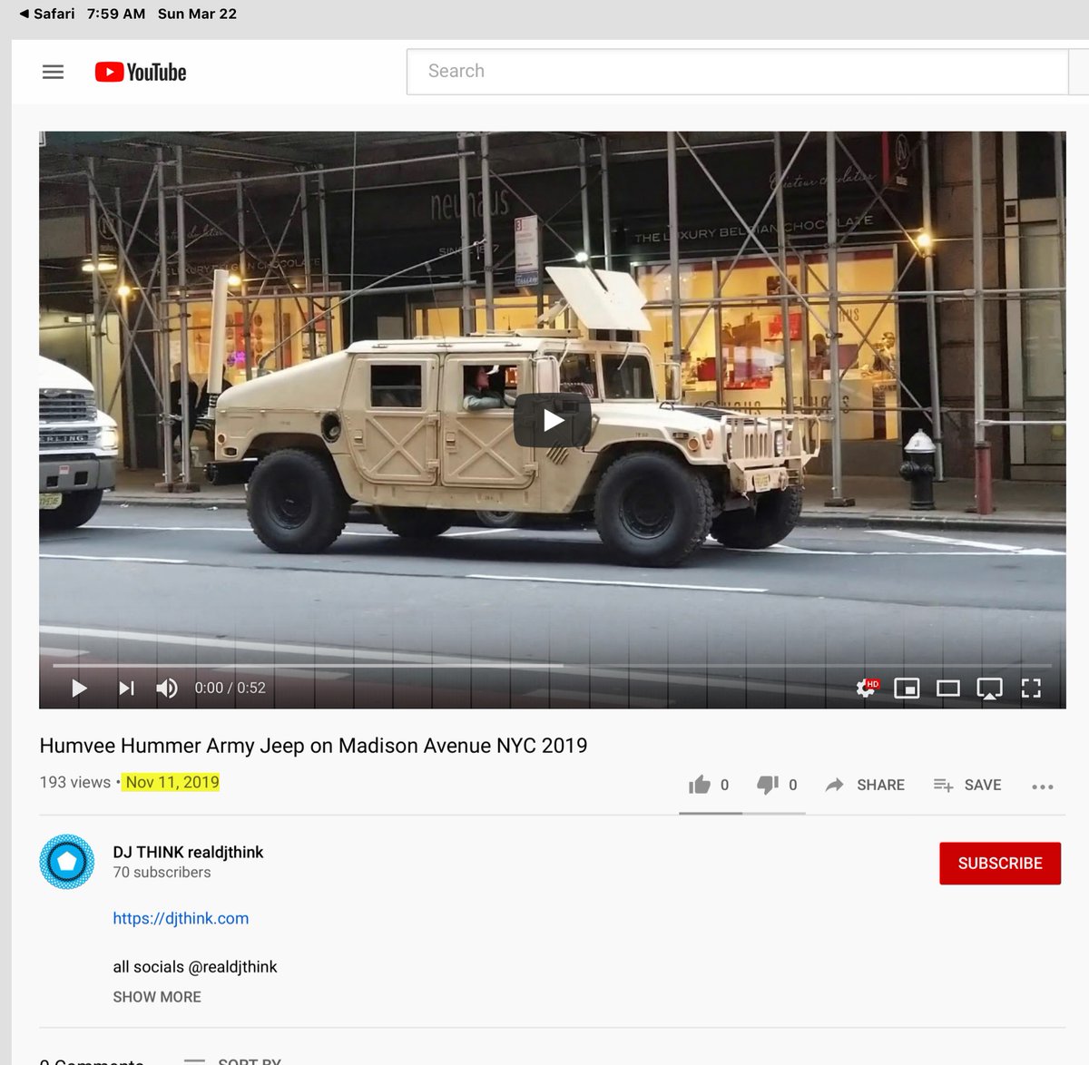 NYC - this video was uploaded to YouTube on November 11, 2019 (presumably for the NYC Veterans Day parade)