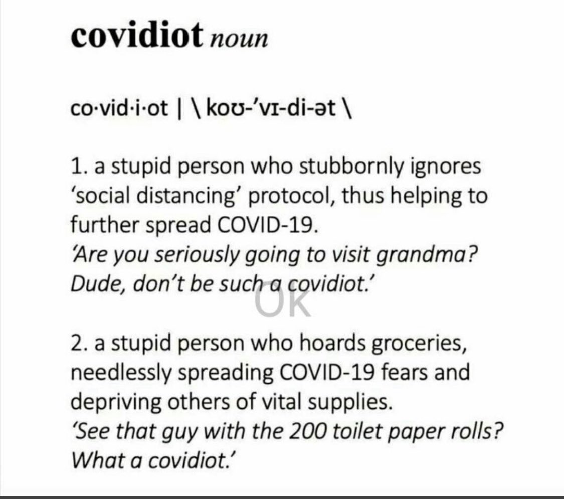 #COVIDIOT - sehr gute Wortschöpfung. #coronavirus