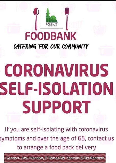 If any older people in Banbury are in need of bread I’ve been advised by my kind neighbour, head of <a href="/BanburyMadniMas/">banburymadnimasjid</a> that they have some available for anyone in need. #CommunityFridge 

Please contact them if you need any or know someone who does. <a href="/hussain_assif/">Assif Hussain</a> <a href="/banburychamber/">Banbury Chamber</a>