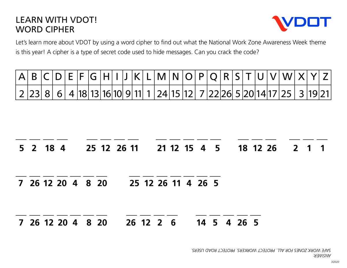 VaDOT's tweet photo. Happy #Sunday. We're thinking of the parents who are planning for another week w/ kids at home. Here are more activity pages to print out & share with the little ones during this unique time of #socialdistancing. Check our Facebook page for more. We're all in this together ๐ https://t.co/Rlsq0Gz8ZH
