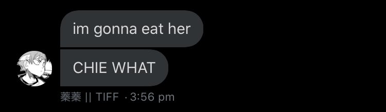 tiff proving that once again cannibalism is welcomed in the chat