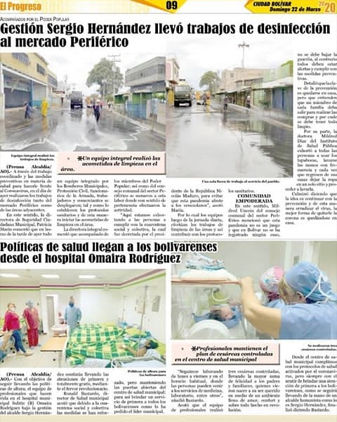 Alcalde Sérgio Hernández desinfecta mercado populares del municipio Angostura del Orinoco como medida preventiva del covic-2019 y le hace un llamo al pueblo en general que la mejor medida es quedándose en casa @ComandoSergio_H 
#QuedateEnCasa 
#VenezuelaUnidaContraElCoronavirus