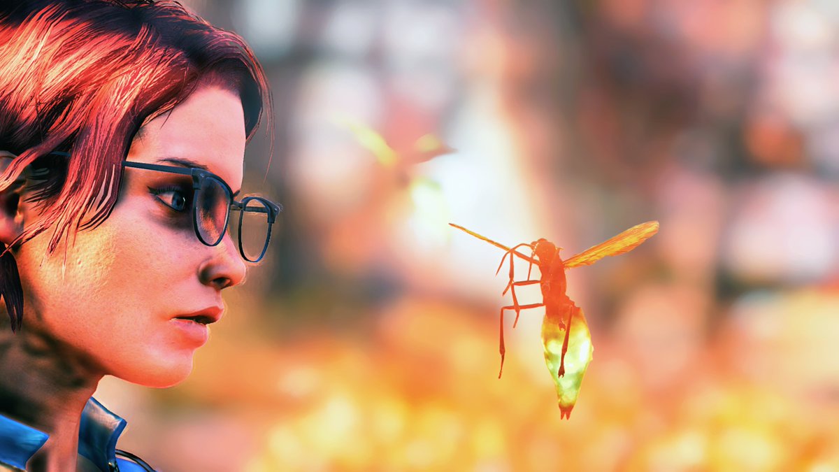 SleepisforT's tweet photo. Put on my brainy specs to look a little closer at the fireflies, mesmerizing even by day.

#Fallout76 #TCCNegative #VGPUnite https://t.co/zYtCtVbV4t