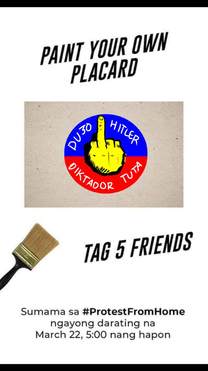 robcham's tweet image. #ProtestFromHome
#Oustduterte
#SolusyongMedikalHindiMilitar 
#JunkTerrorBill 
#MassTestingPH 

tagging @ everyone who wants to join in to just join in if they want

tagging @kolokomiks @HHFlashbacks @jamiecabatit @vaughnpinpin @capo_illy