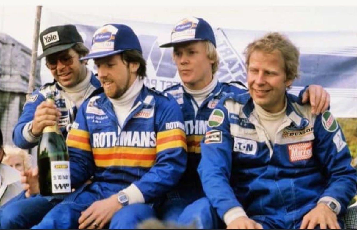 The A TEAM ⁦<a href="/WRCgerardquinn/">Gerard Quinn</a>⁩ ⁦@FordPerformance⁩ ⁦<a href="/AriVatanen/">Ari Vatanen</a>⁩ ⁦⁦<a href="/MikkolaHannu/">Hannu Mikkola</a>⁩ #Dave Richards #Arne Hertz
