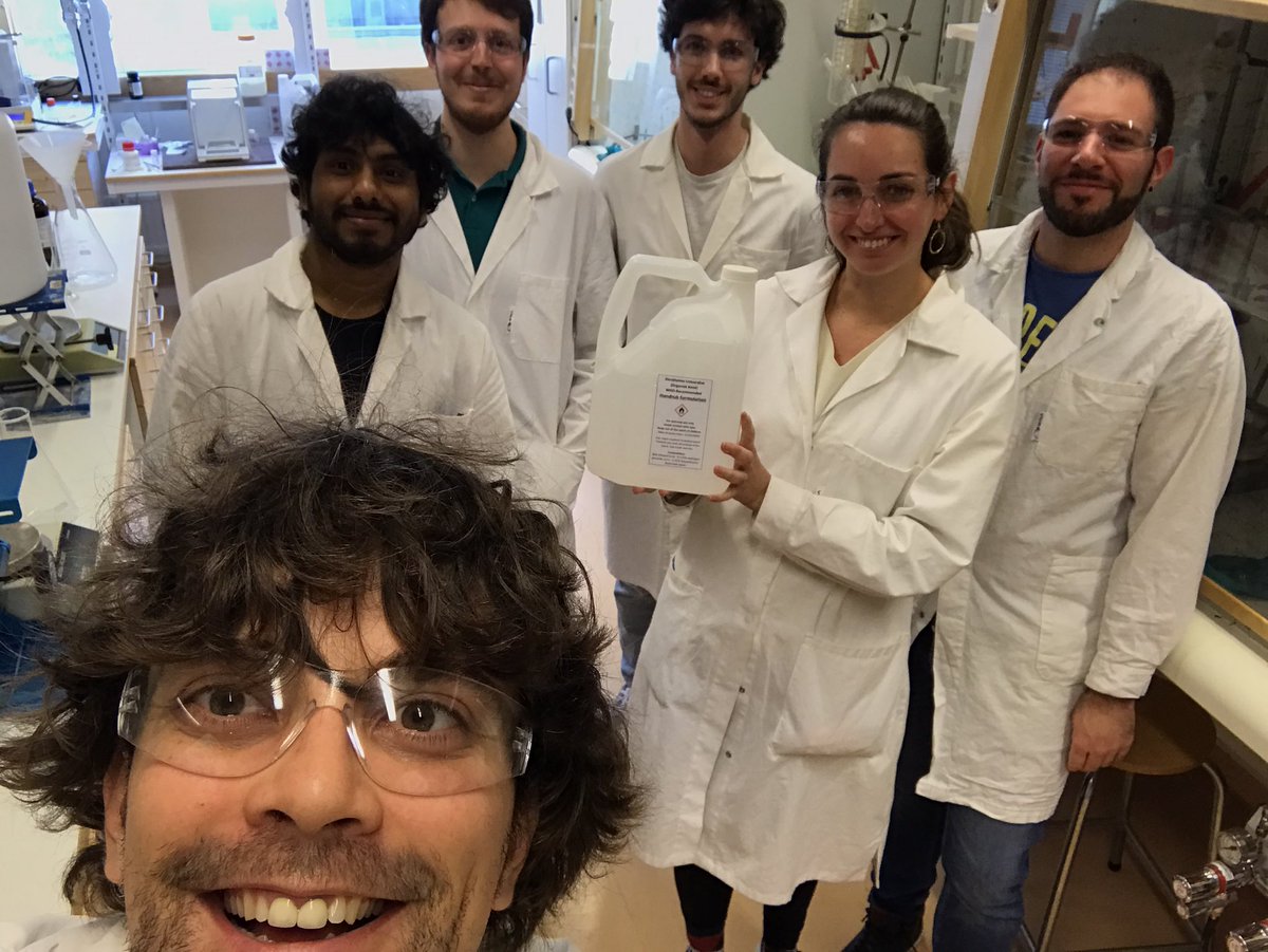 Shipping the first 110 L of hand sanitizer to local hospitals from our new production line at our Department <a href="/Stockholm_Uni/">Stockholm University</a> !! Thanks everybody involved for the generosity! More coming to help!