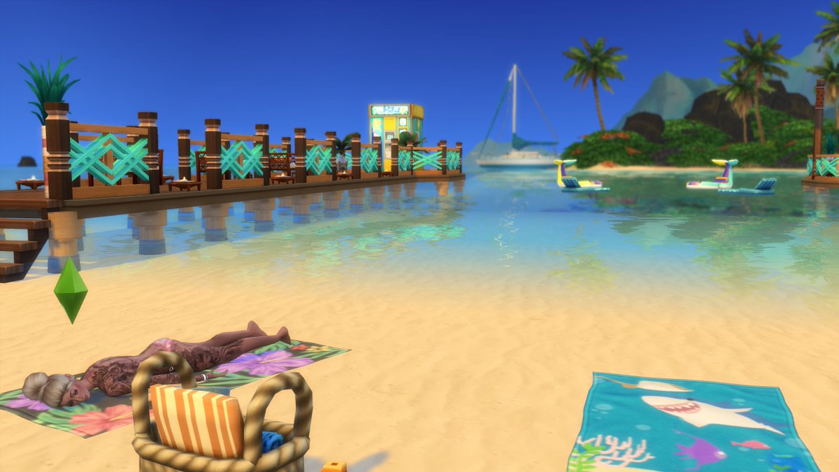 The #weather is beautiful. So I went to the #beach to enjoy the sun. Today I was at the beach all day. It was very nice 🌞🏝️ 

#sunshine #tanning #enjoying #island #Paradise #islandliving #sulani #MeliDesign #Sims4 #TheSims4