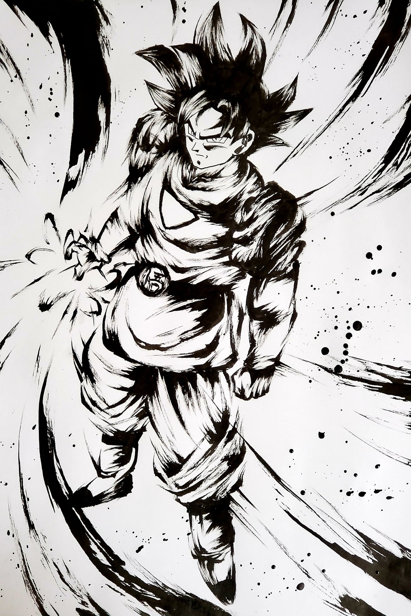 こバya4 孫 悟空 大神官衣装 ドラゴンボール ドラゴンボールヒーローズ 模写 墨絵 イラスト T Co Bxl6g9x1k0 Twitter