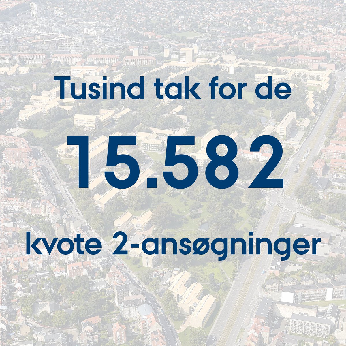 AarhusUni's tweet photo. Aarhus Universitet har i år modtaget 15.582 ansøgninger via kvote 2 – det er 9 pct. flere ansøgninger end sidste år. Læs mere her: https://t.co/CKMYlBVmmc
#uddpol #optag20 #kvote2 #dkmedier https://t.co/2SQLU3TDVV
