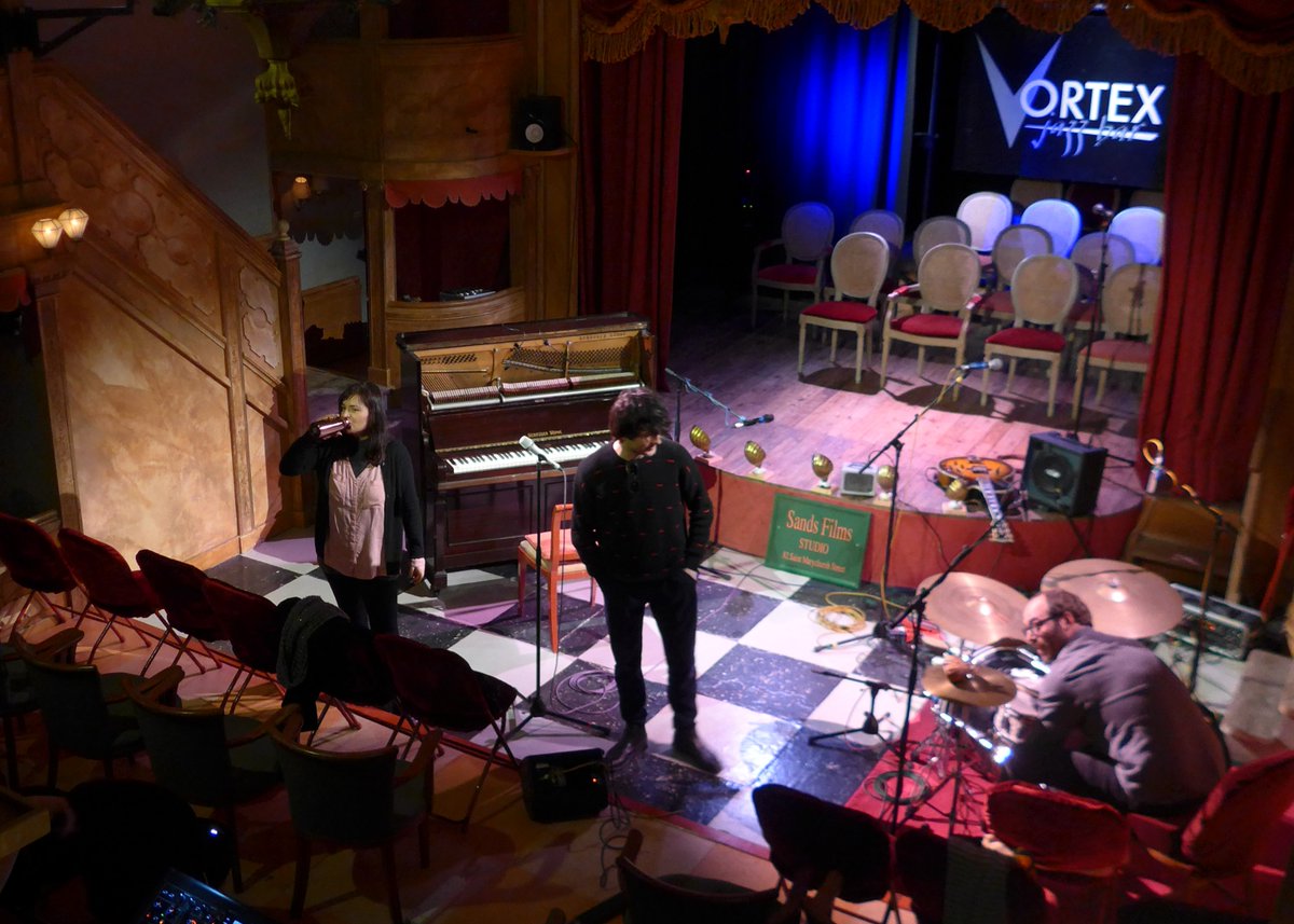 Setting up for the FREE live stream tonight at 8.30 pm: a collaboration between the Vortex Jazz Club vortexjazz.co.uk and Sands Films. Click here: facebook.com/Sands-Films-Ci… Be there or be square!
