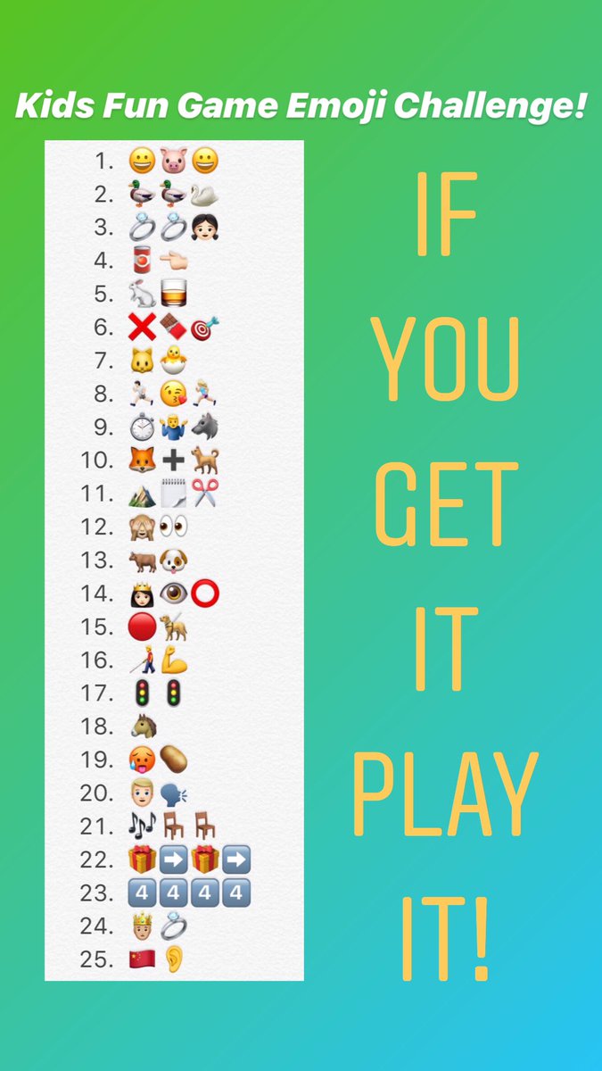 Diarmob's tweet photo. So many great challenges being put out but all very skill based! ๐
Let's see if we can get our minds working too with a bit of FUN! ๐ง
So I put this together ๐คช๐
If you get them then play them with your family! ๐
#OldSchoolGames #FunGames #EmojiChallenge #CreativeCoaching https://t.co/ytUyCu9XBo