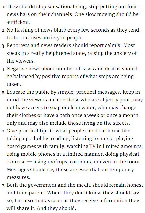 Media’s Role ! What should the print and Electronic Media should and shouldn’t do during this crisis Read   https://www.dawn.com/news/1542699 By  @zofeen28  #CoronaVirusUpdates #CoronavirusOutbreak #CoronaVirusPakistan  #Covid_19 Here are few tips  #Sensationalism  #YellowJournalism