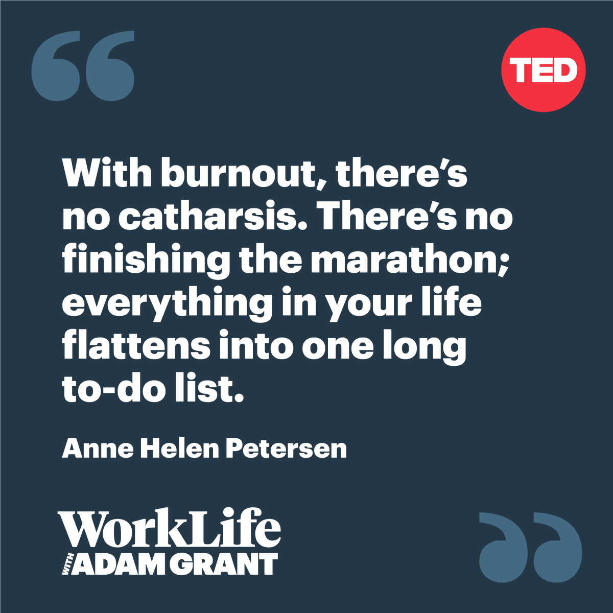 To avoid burnout, we don't need huge accomplishments. We just need small wins.

The strongest predictor of engagement at work is a sense of daily progress.

We gain energy and efficacy in moments of learning, problem-solving, and helping.

#SundayThoughts link.chtbl.com/WLAGSpotify