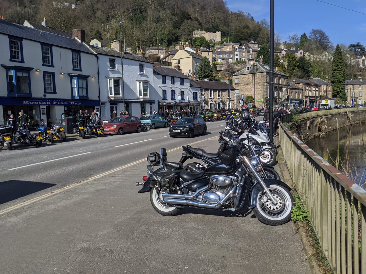 Matlock Bath. You'd think it was a Bank Holiday weekend not the first weekend of self isolation and social distancing. We are out on the risk routes targeting #Fatal4 and other offences to ensure there isn't an additional burden put on the NHS from RTC casualties. #coronavirusuk