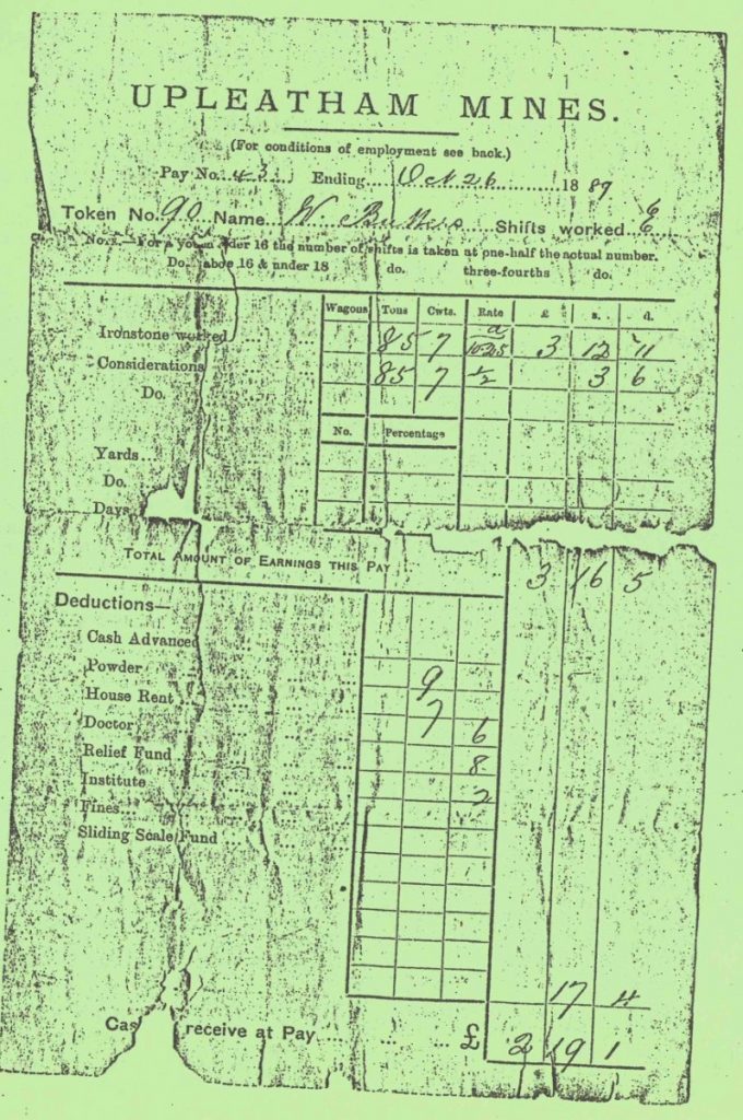 Upleatham (New Marske) Miners Payslip 1889 …clevelands-industrial-heartland.co.uk/2020/03/22/upl…