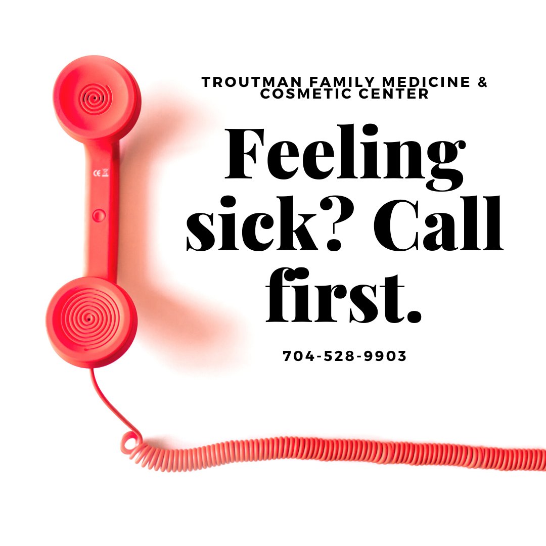 AmrishPatelTFM's tweet photo. In these uncertain times, if you’re feeling ill and require a visit to Troutman Family Medicine, please give us a call ahead of your arrival so we may adequately prepare for your visit. 704-528-9903 https://t.co/1DAPpowtKU