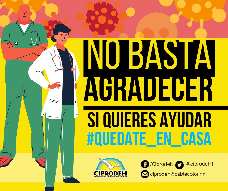 ciprodeh1's tweet photo. #COVIDー19| Si queremos apoyar al personal de la salud #QuedateEnCasa https://t.co/ptViH2l7mT