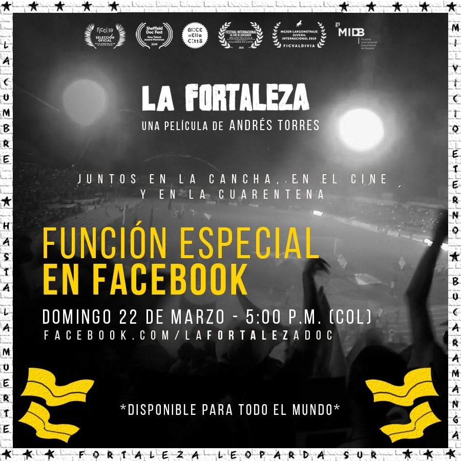 cartelurbano's tweet photo. #MeQuedoEnCasa | Le tenemos el plan perfecto para este domingo, @doccolombia_ lo invita a la función especial de #LaFortalezaDocumental. Puede relajarse, poner la notificación a las 5:00 p.m. y disfrutar desde su casa.

Link 👉 https://t.co/nIM7DbqibR. https://t.co/H4p8EWYx74