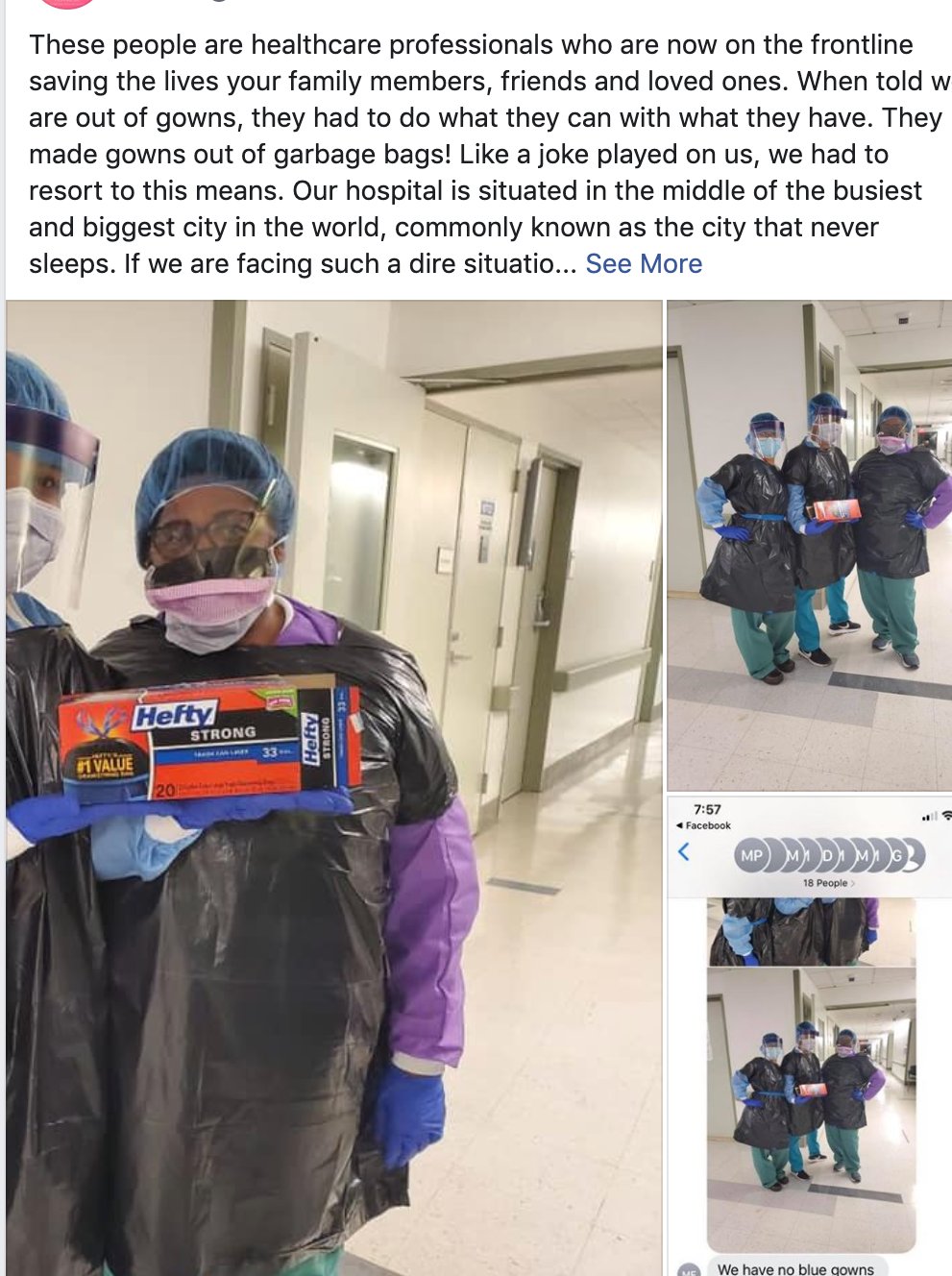 Brian M. Rosenthal on X: In the richest city in the richest country in the  world, this is how nurses are already being forced to protect themselves  from coronavirus -- with garbage