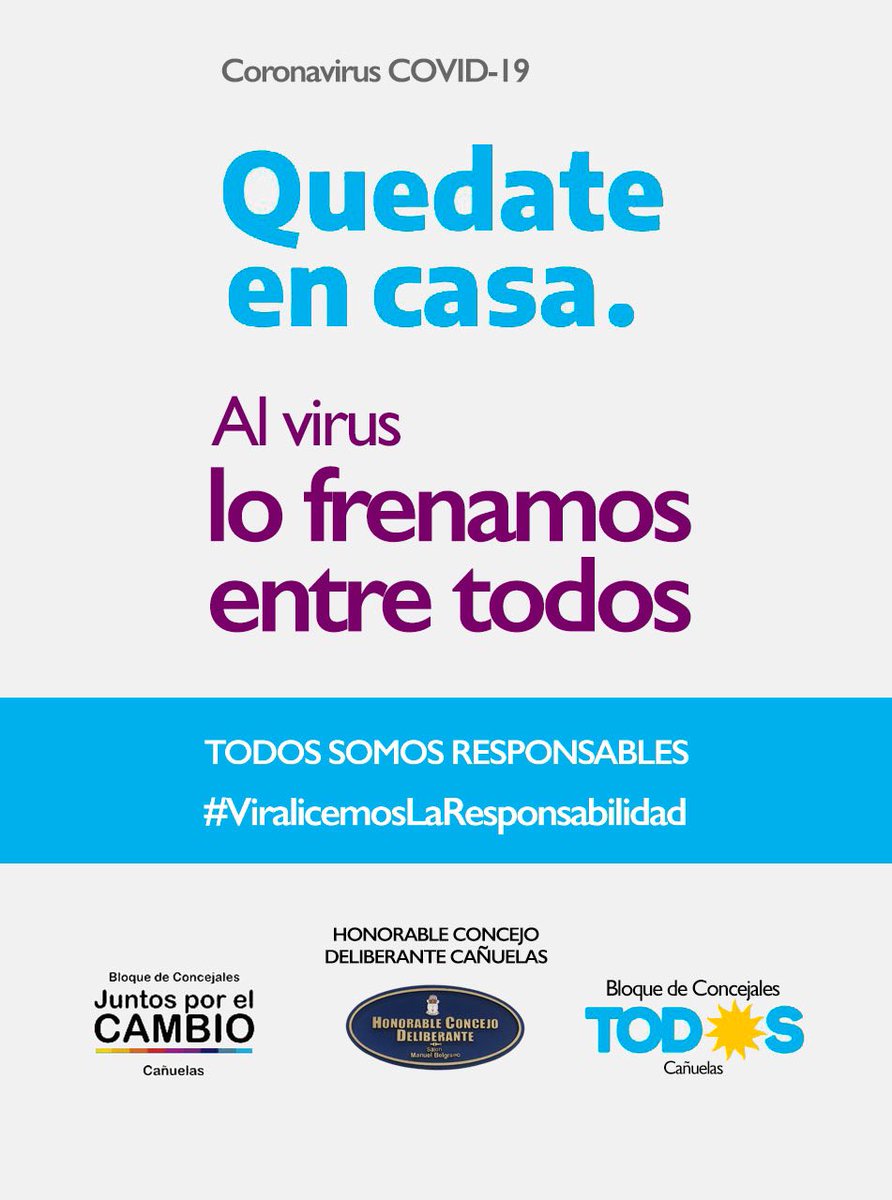 CanuelasHcd's tweet photo. #LaPoliticaSeUne #ElEstadoTeCuida #QuedateEnCasa https://t.co/ceYYgBzvdP