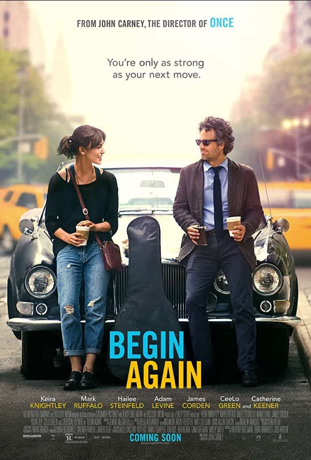 THREAD OF DAILY FILM AND TV RECOMMENDATIONS. Day 1: Begin Again (2013), starring Keira Knightley and Mark Ruffalo. Currently available on both  @NetflixUK *and* Amazon Prime.  #quaranstreaming  #whattowatch  #CoronaCrisisuk