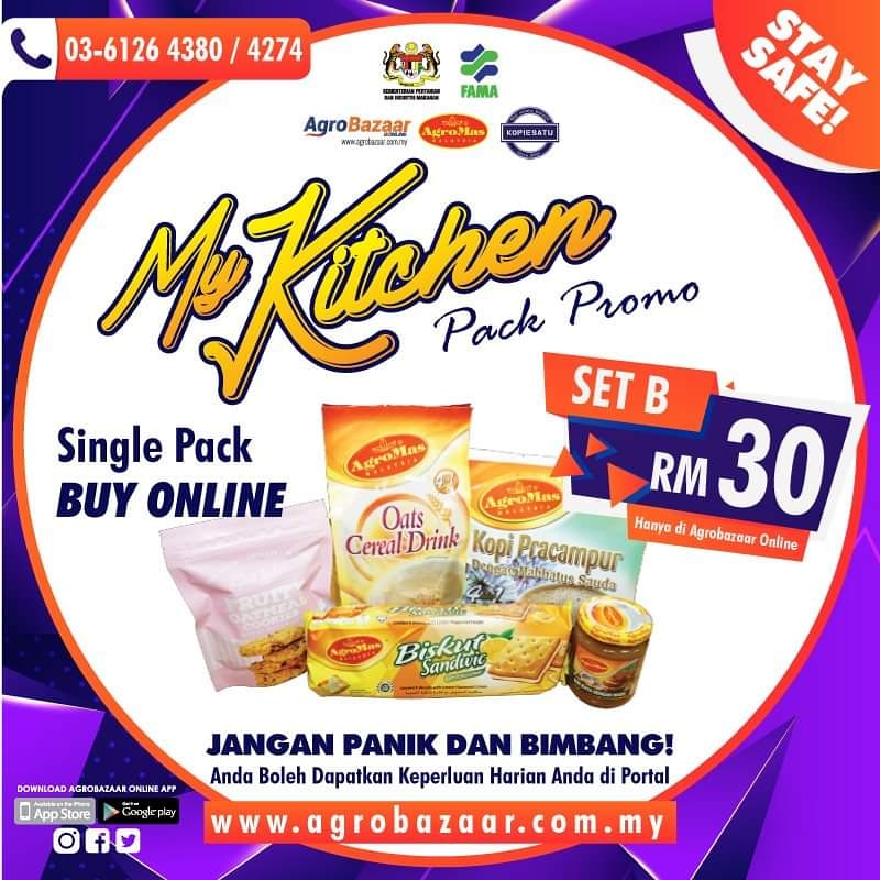agrobazaar_msia's tweet photo. Belian secara online sangat memudahkan 👍. Lebih lebih lagi, kita semua berdepan dengan COVID -19. Jaga jarak anda ⛔🙅‍♀️🙅‍♂️jadi #staysafe di rumah, jangan runsing. My Kitchen Pack SET B bernilai RM30 lengkap dengan :

atau klik link ini https://t.co/csWz6Yq7GK https://t.co/B5U5mkRDlu