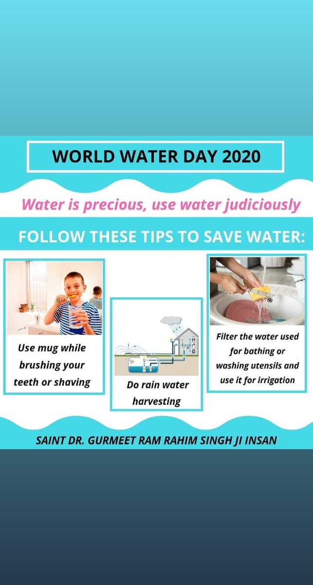 Khushchaudhry's tweet photo. #WorldWaterDay
#DeraSachaSauda
#WaterSavingTipsByStMSG
#BabaRamRahim
Saint Dr. @Gurmeetramrahim Singh Ji Insan inspires millions of people for judicious usage of water and has provided a number of methods to conserve water and nature. https://t.co/1eoaiWNISm