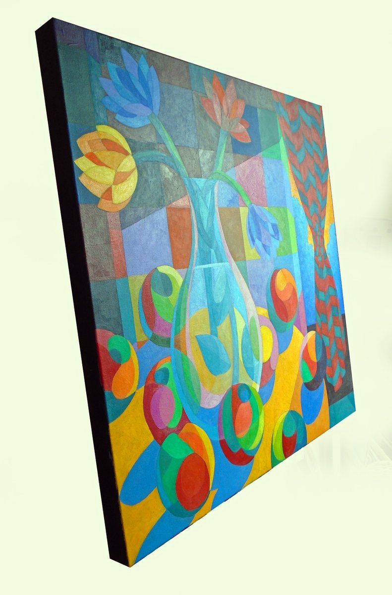 SteveConroyart's tweet photo. STILL LIFE AT SUNSET now available at https://t.co/ulCECSorak

#stilllife #fruits #fruitstilllife #abstractstilllife #abstract #geometric #organic #food https://t.co/CltKgUH1VG