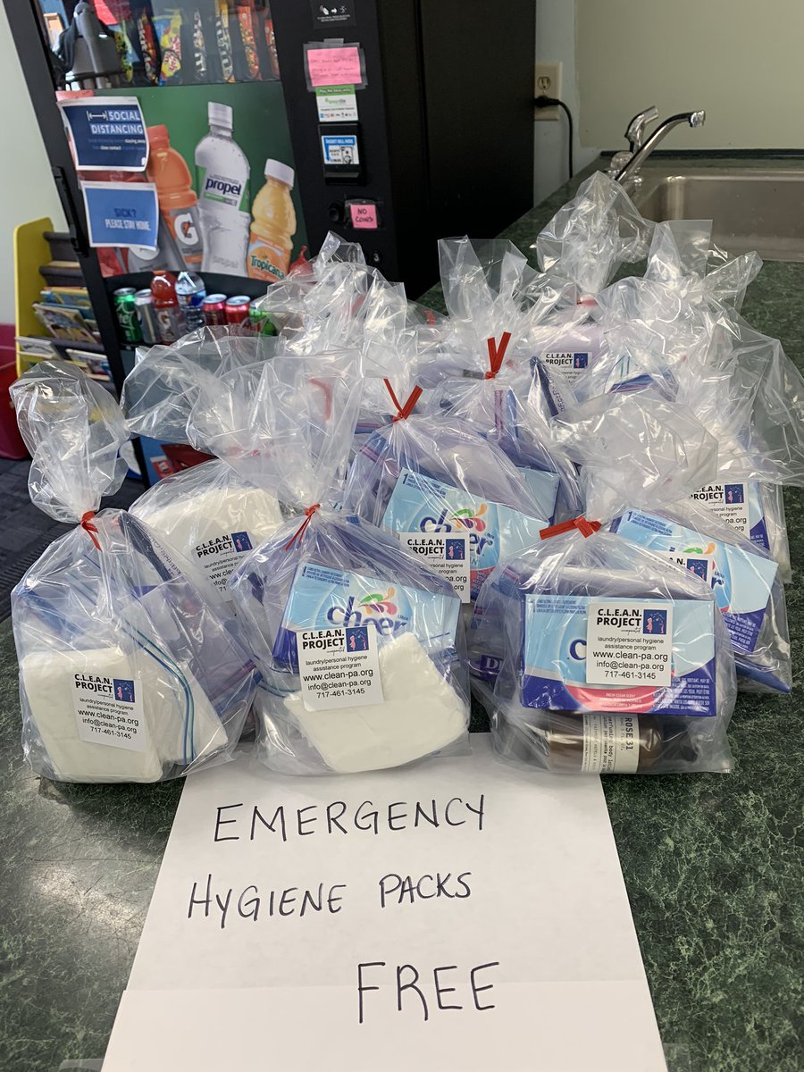 Emergency Hygiene packs are out at the laundromat!  One per person. There’s more when these run out!  Stop by and grabs yours today!!!