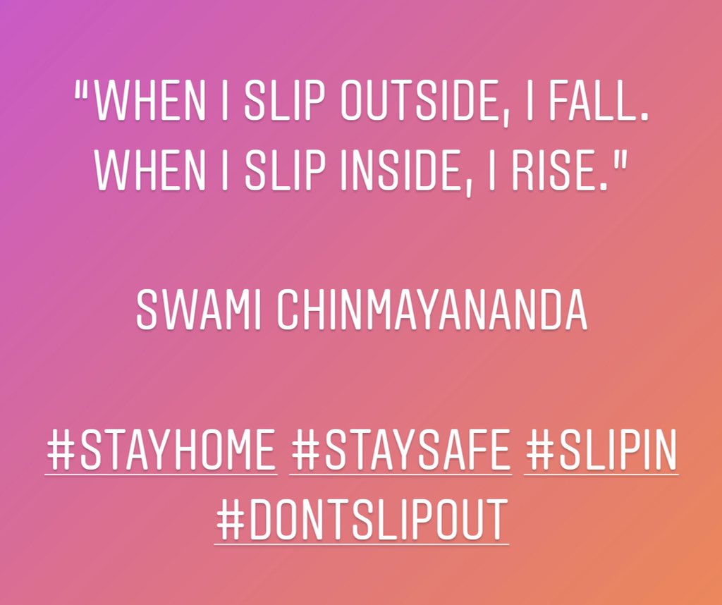 chinmayashivam's tweet photo. Slip-in(Meditate) or Sleep-in but donโt slip-out. #stayhome #staysafe #stayhealthy #staystrong #slipin #dontslipout #fightagainstcoronavirus #fightcoronavirus #fighttemptation #fightrestlessness #fightinpulsiveness #meditate #freakin https://t.co/uGKNR1cl2j