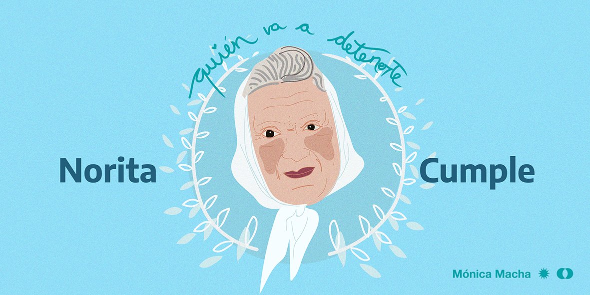 90 años de Norita, 90 años de lucha y amor. 
Hoy te abrazamos a la distancia y con el alma.