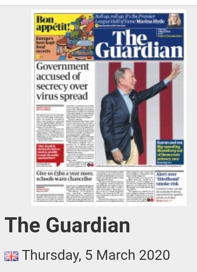 5/133/3/20 UKGov's 'plan'. No one checked. The gaps were expenses scandal huge.Mail. The Queen can work, so can you.Telegraph  the budget of the week.Express: Nothing can stop it (when we weren't trying to stop it).Guardian whispered a problem. But never returned.